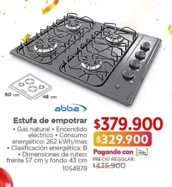 Easy Estufa de empotrar abba cg 4psn ee gas 4 puestos negro oferta