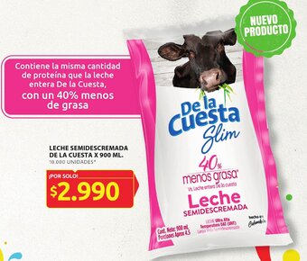 Ara LECHE SEMIDESCREMADA DE LA CUESTA X 900 ML. 10.000 UNIDADES* oferta