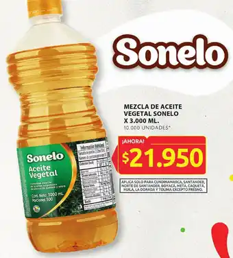 Ara MEZCLA DE ACEITE VEGETAL SONELO X 3.000 ML. 10.000 UNIDADES* oferta