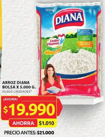 Ara ARROZ DIANA BOLSA X 5.000 G. 10.000 UNIDADES* oferta