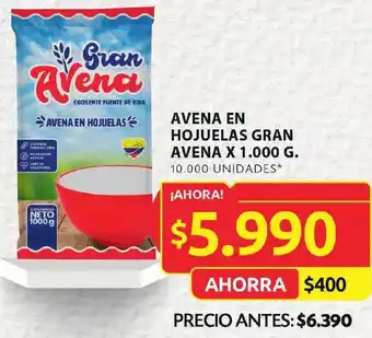 Ara AVENA EN HOJUELAS GRAN AVENA X 1.000 G. 10.000 UNIDADES* oferta
