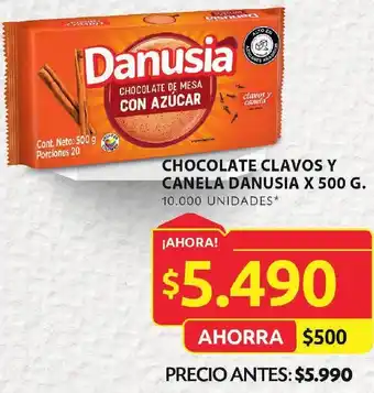 Ara CHOCOLATE CLAVOS Y CANELA DANUSIA X 500 G. 10.000 UNIDADES* oferta