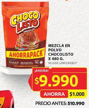 MEZCLA EN POLVO CHOCOLISTO X 480G