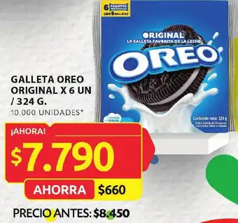 Ara GALLETA OREO ORIGINAL X 6 UN/ 324G oferta