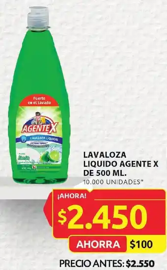 Ara LAVALOZA LIQUIDO AGENTE X DE 500 ML. 10.000 UNIDADES* oferta