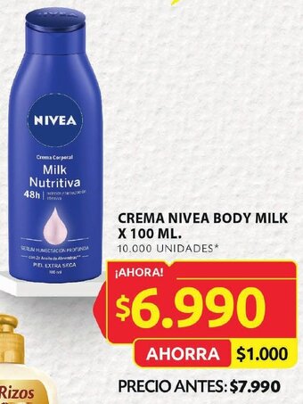 Ara CREMA NIVEA BODY MILK X 100 ML. oferta