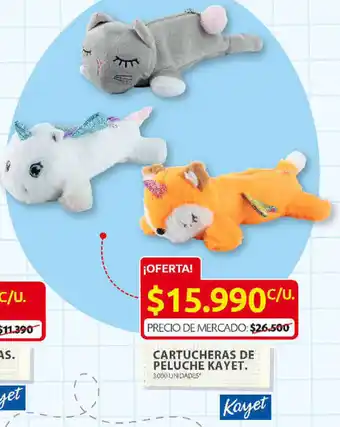 Ara CARTUCHERAS DE PELUCHE KAYET. 3000 UNIDADES oferta