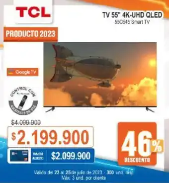 Alkosto TCL TV 55" 4K-UHD QLED 550845 Smart TV oferta