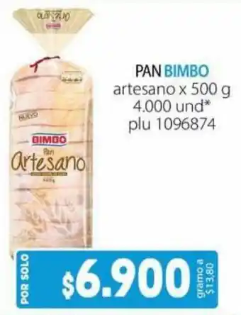 Colsubsidio PAN BIMBO artesano x 500 g 4.000 und* plu 1096874 oferta