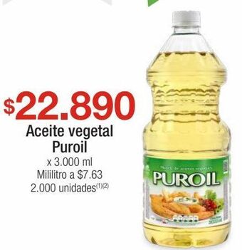 Jumbo Aceite vegetal puroil x 3.000 ml oferta