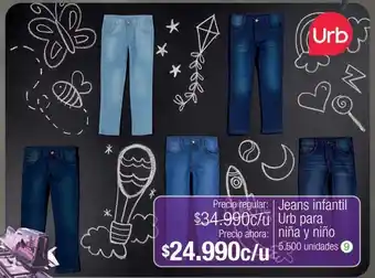 Jumbo Jeans infantil urb para niña y niño oferta
