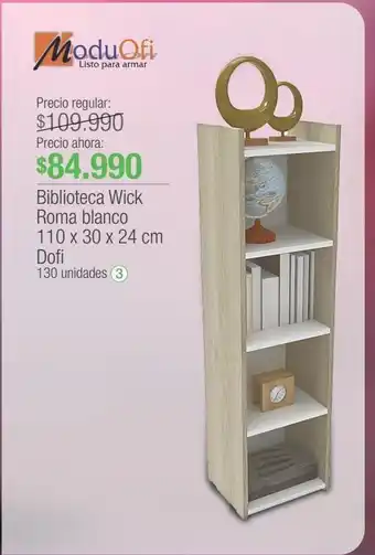 Jumbo Biblioteca wick roma blanco 110 x 30 x 24 cm dof oferta