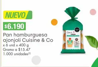 Jumbo Pan de hamburguesa ajonjolí cuisine & co 6un x 400g oferta