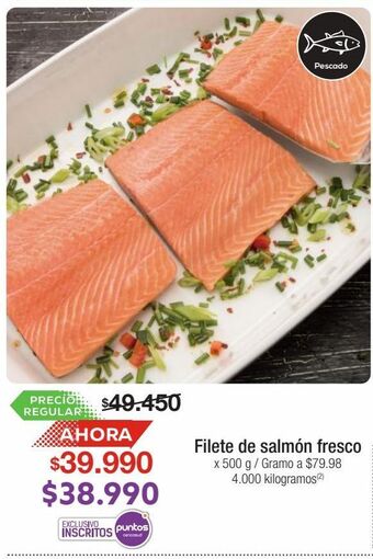 Jumbo Filete de salmón fresco x 500 g oferta