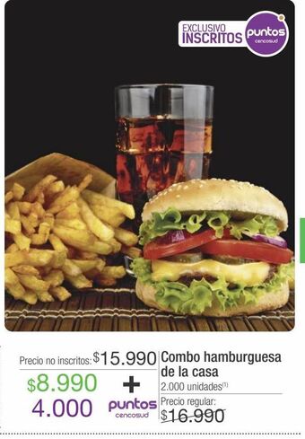 Jumbo Combo hamburguesa de la casa oferta