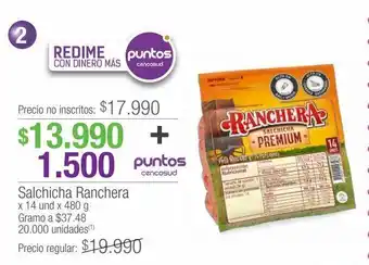 Jumbo Salchicha ranchera x 14un x 480g oferta