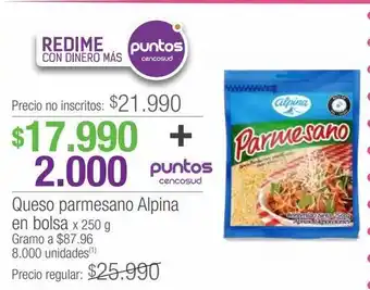 Jumbo Queso parmesano alpina en bolsa x 250g oferta