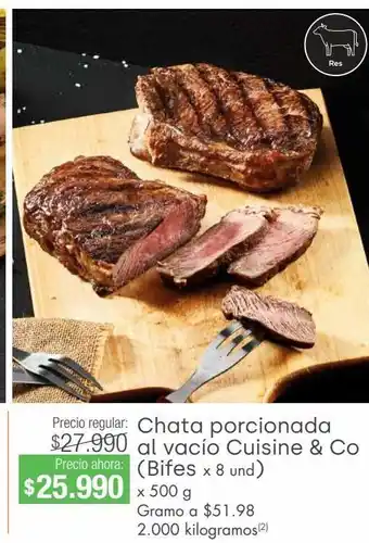 Jumbo Chata porcionada la vacío cuisine & co x 500g oferta