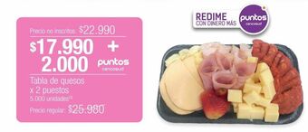 Jumbo Tabla de quesos x 2 puestos oferta