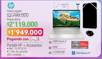 Jumbo Portátil hp + accesorios • ref. 15-ef2519 oferta