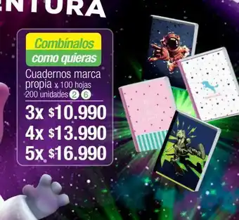 Jumbo Cuadernos marca propia x 100 hojas oferta