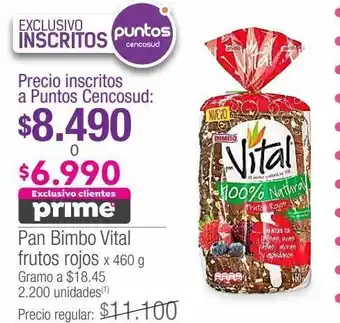 Jumbo Pan bimbo vital frutos rojos x 460g oferta
