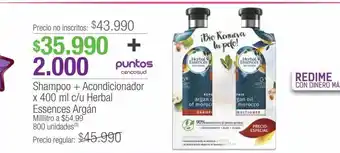 Jumbo Shampoo + acondicionador x 400ml herbal essences argán oferta