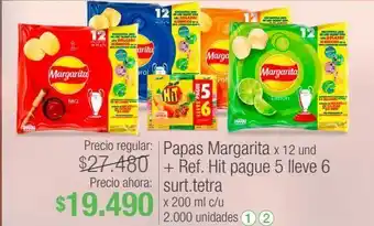 Jumbo Papas margarita x 12 und + ref. hit pague 5 lleve 6 surt.tetra x 200 ml c/u oferta