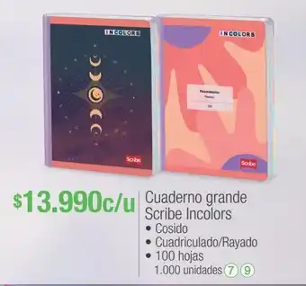 Jumbo Cuaderno grande scribe incolors • cosido oferta
