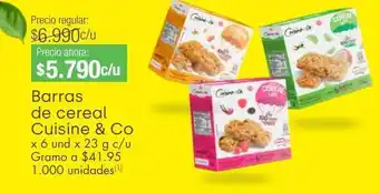 Jumbo Barra de cereal cuisine & co 6un x 23g oferta