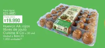 Jumbo Huevos aa rojos cuisine & co x 30un oferta