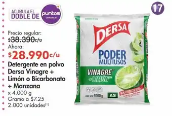 Metro Detergente en polvo dersa vinagre + limón o bicarbonato + manzana x 4.000 g oferta