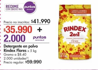 Metro Detergente en polvo rindex flores x 5 kg oferta