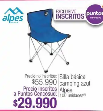 Jumbo Silla básica camping azul alpes oferta