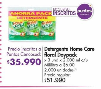Metro Detergente home care floral doypack x 3 und x 2.000 ml c/u oferta