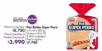 Metro Pan bimbo súper perro x 6 und x 405 g oferta