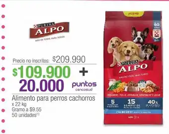 Alimento para perros cachorros x 22kg