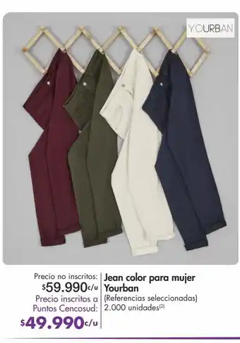 Metro Jean color para mujer yourban oferta
