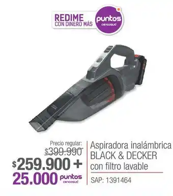 Easy Aspiradora inalámbrica black & decker con filtro lavable oferta