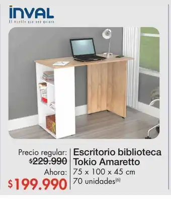 Escritorio biblioteca tokio amaretto 75 x 100 x 45 cm