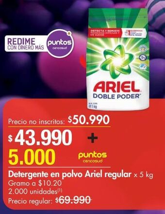 Metro Detergente en polvo ariel regular x 5 kg oferta