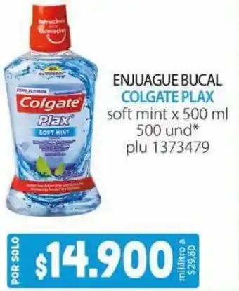 Colsubsidio ENJUAGUE BUCAL COLGATE PLAX soft mint x 500 ml 500 und* plu 1373479 oferta