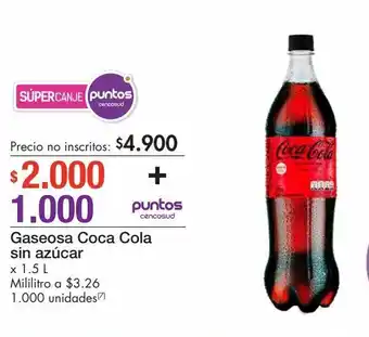 Metro Gaseosa coca cola sin azúcar x 1.5 l oferta
