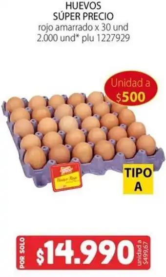 Colsubsidio HUEVOS SÚPER PRECIO rojo amarrado x 30 und oferta