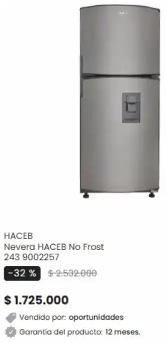 Éxito HACEB Nevera HACEB No Frost 243 9002257 oferta