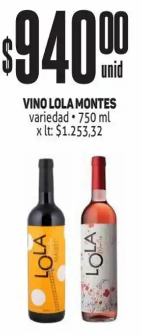 Makro VINO LOLA MONTES variedad 750 ml oferta
