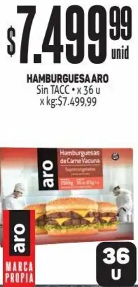 Makro HAMBURGUESA ARO Sin TACC x 36 u oferta
