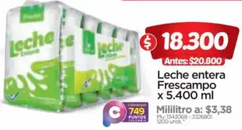 Surtimax Leche entera Frescampo x 5.400ml oferta