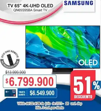 Ktronix SAMSUNG TV 65" 4K-UHD OLED QN65S95BA Smart TV oferta