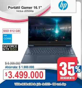 Ktronix HP Portátil Gamer 16.1" Victus d0504la oferta
